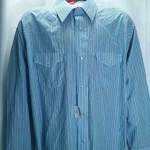 Panhandle Slim Pearl Snap 18 35 XXL Blue White
